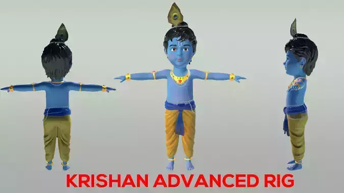Baby Krishan Semi-Realistic Cartoon Advance Rig Tex with IK FK 