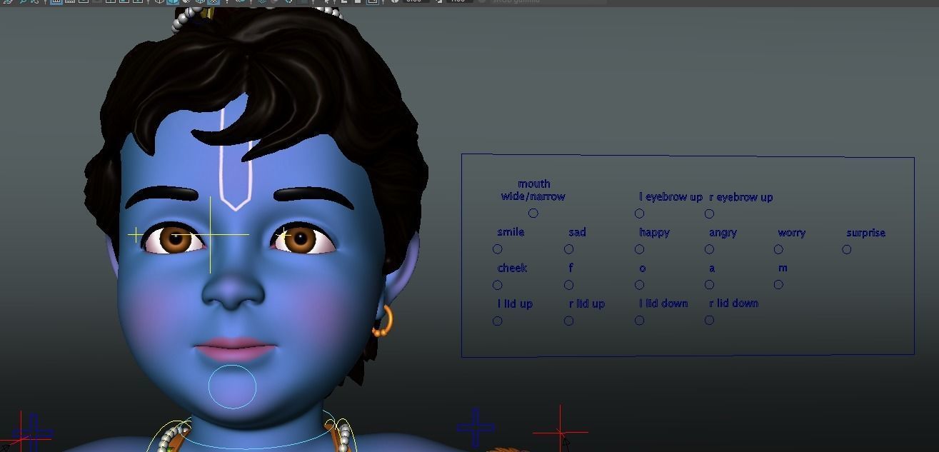 Baby Krishan Semi-Realistic Cartoon Advance Rig Tex with IK FK  3D model_8