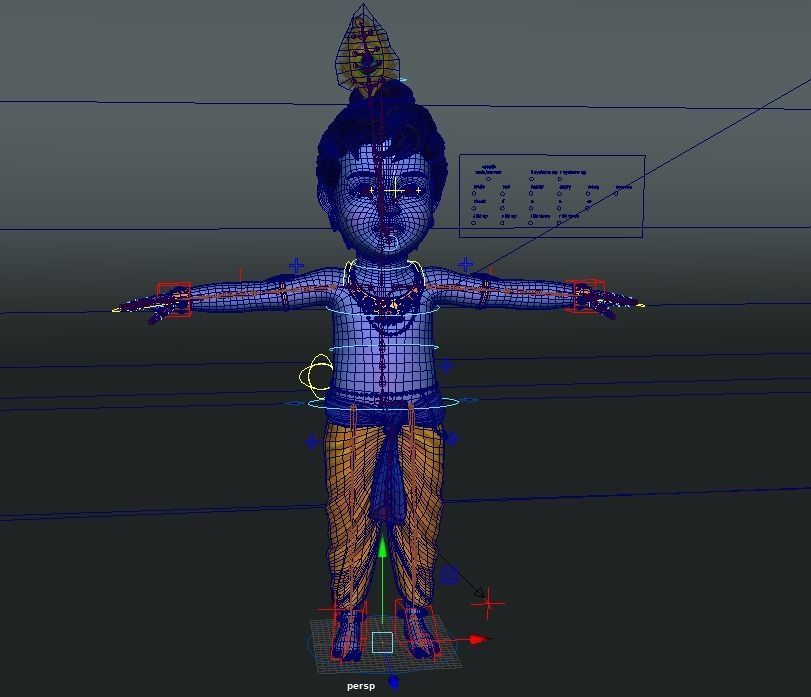 Baby Krishan Semi-Realistic Cartoon Advance Rig Tex with IK FK  3D model_3