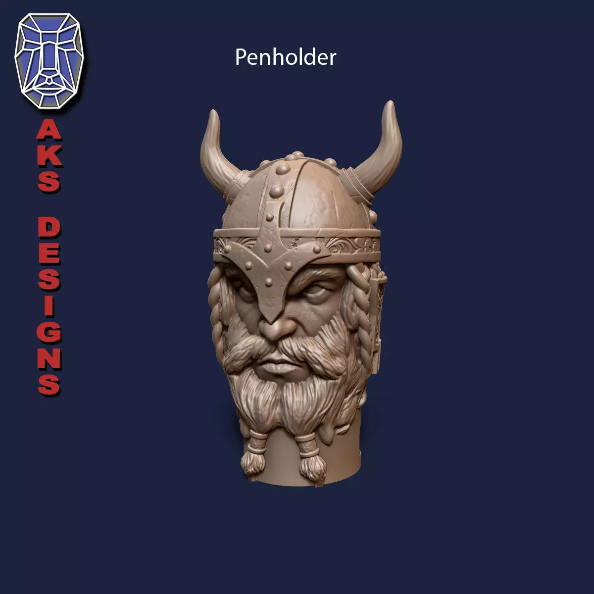 Ancient viking warrior v1 Penholder and flowerpot 3D print model