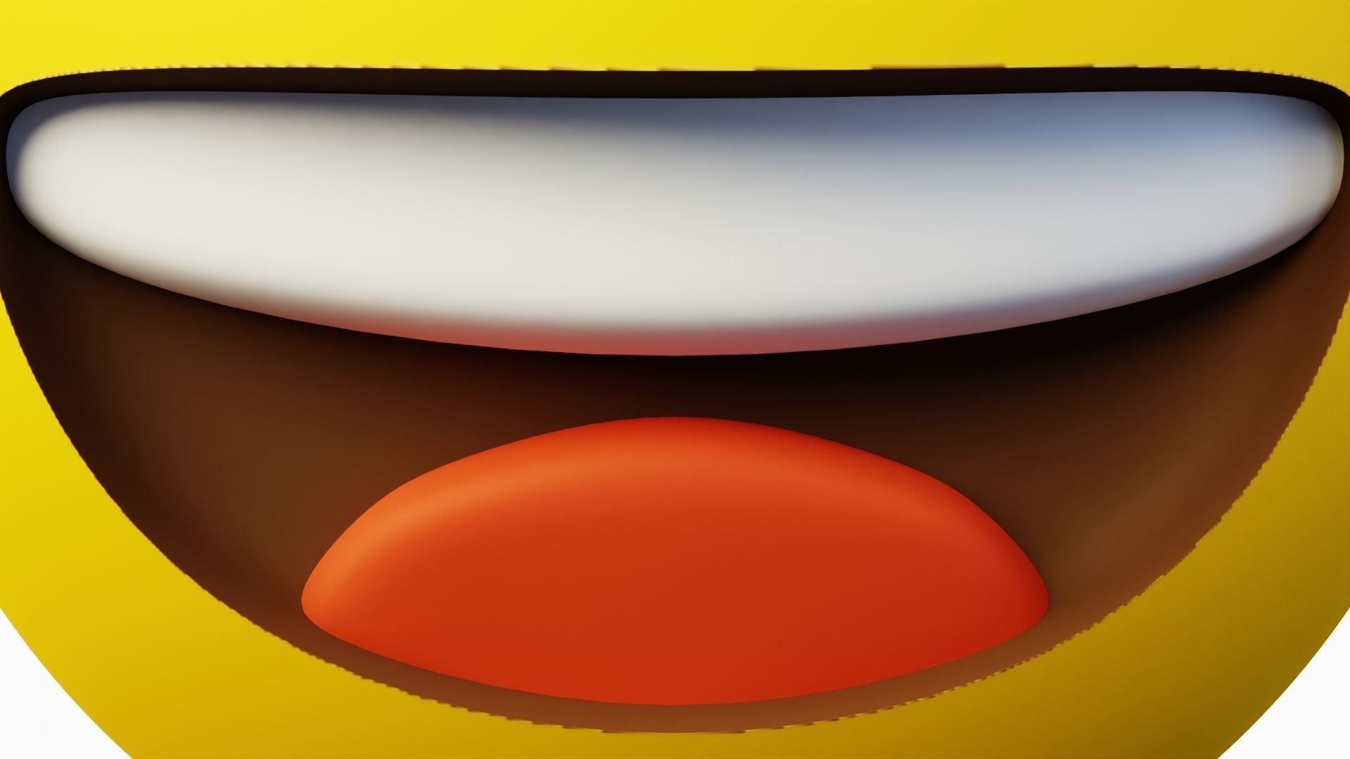 Smile or Happy yellow ball Emoticon Emoji or Smiley 3D model_6