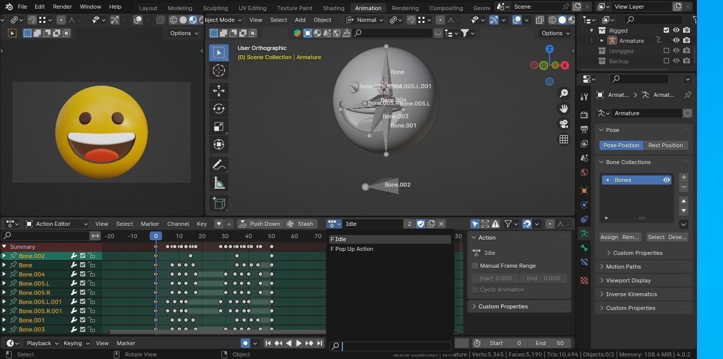 Smile or Happy yellow ball Emoticon Emoji or Smiley 3D model_8