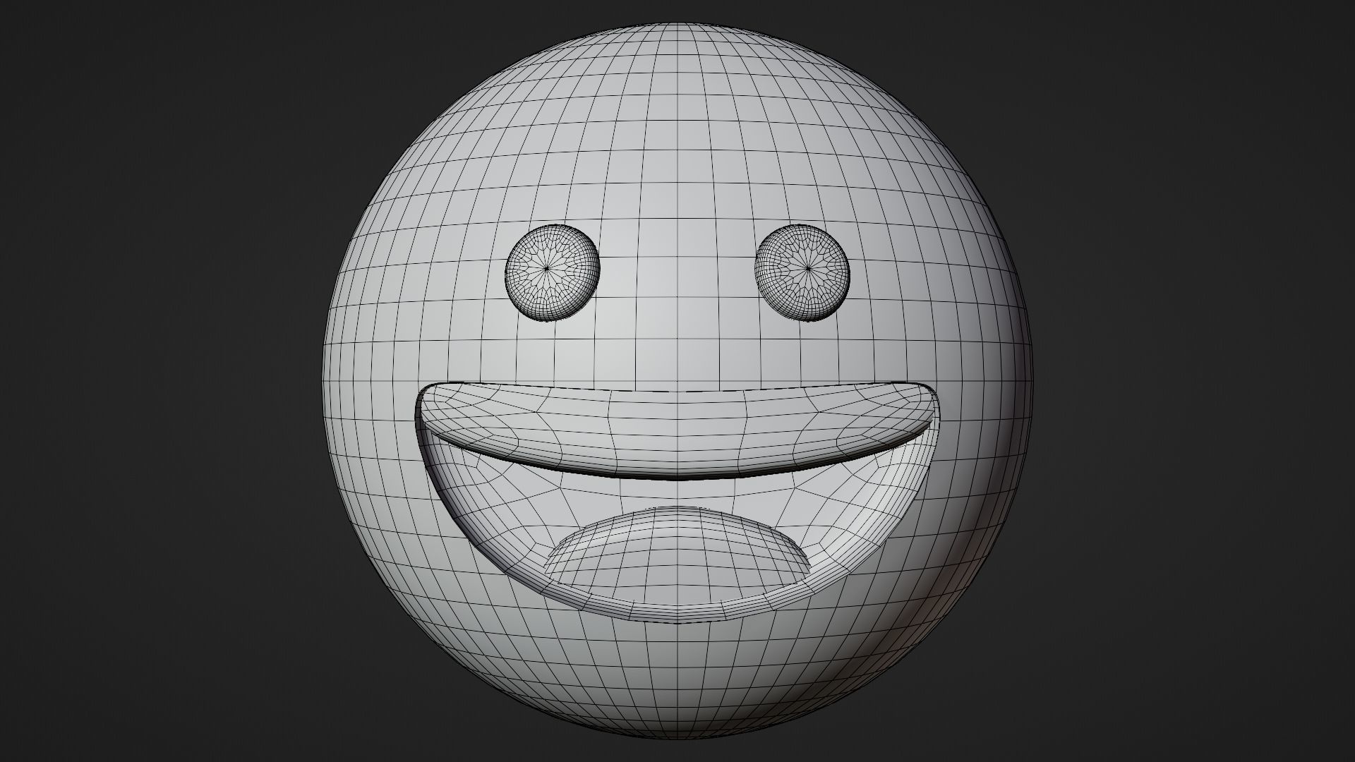 Smile or Happy yellow ball Emoticon Emoji or Smiley 3D model_9