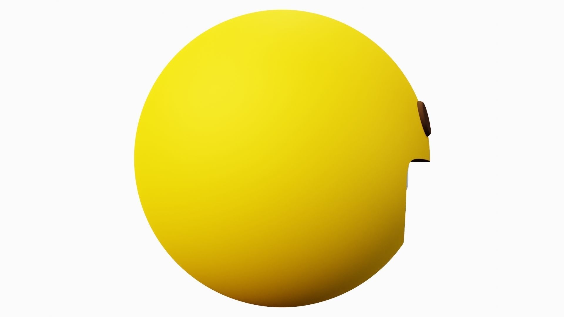 Smile or Happy yellow ball Emoticon Emoji or Smiley 3D model_3