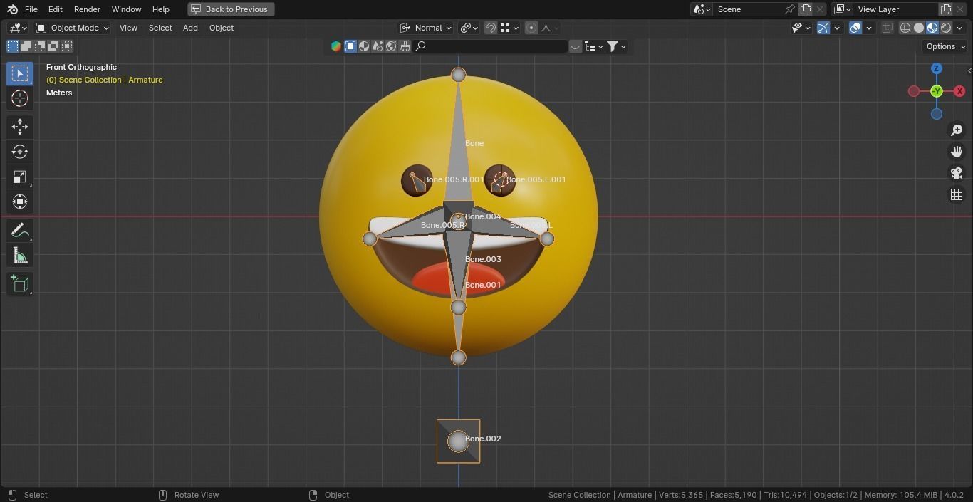 Smile or Happy yellow ball Emoticon Emoji or Smiley 3D model_7