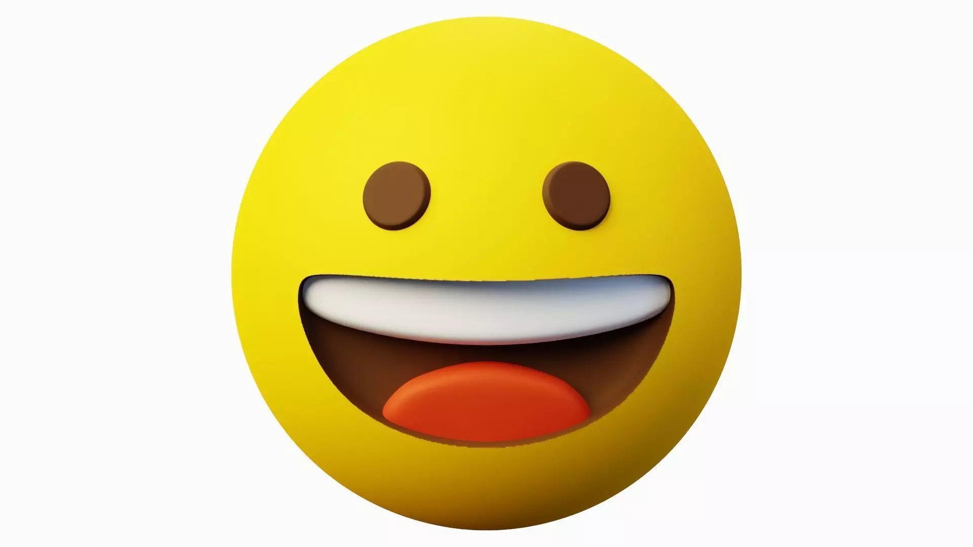 Smile or Happy yellow ball Emoticon Emoji or Smiley 3D model_0