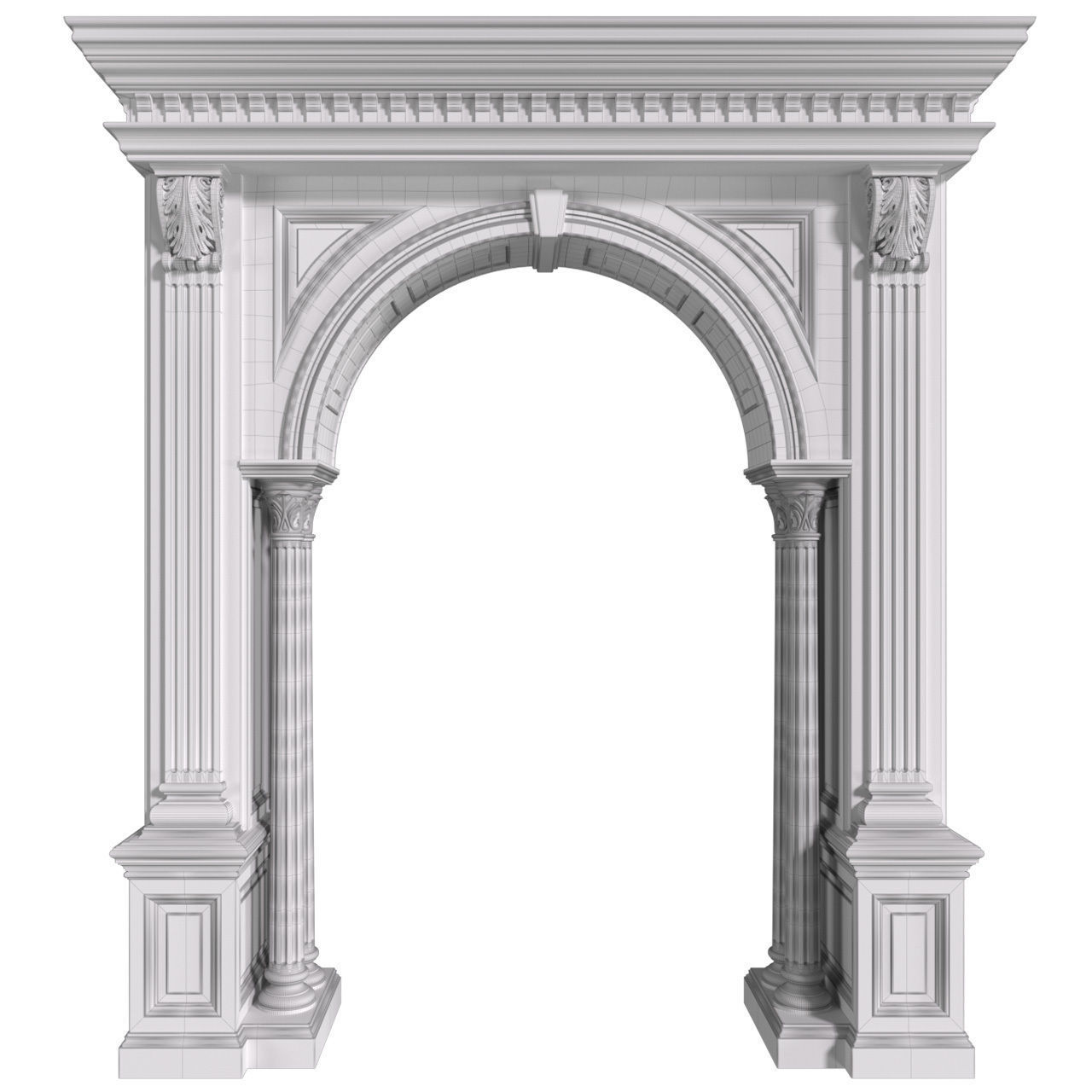 Arched interior doorway in a classic style 3D model_5