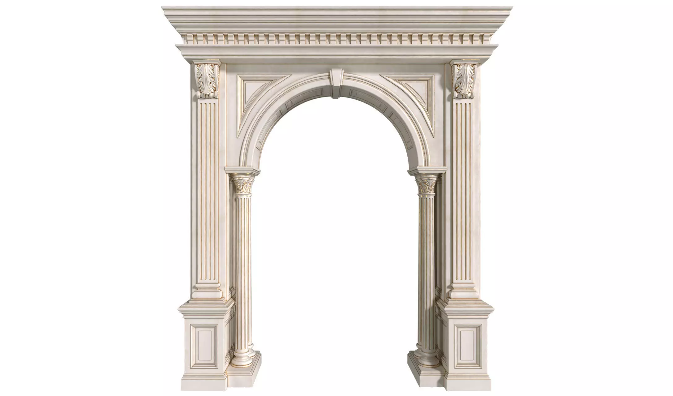 Arched interior doorway in a classic style 3D model_0