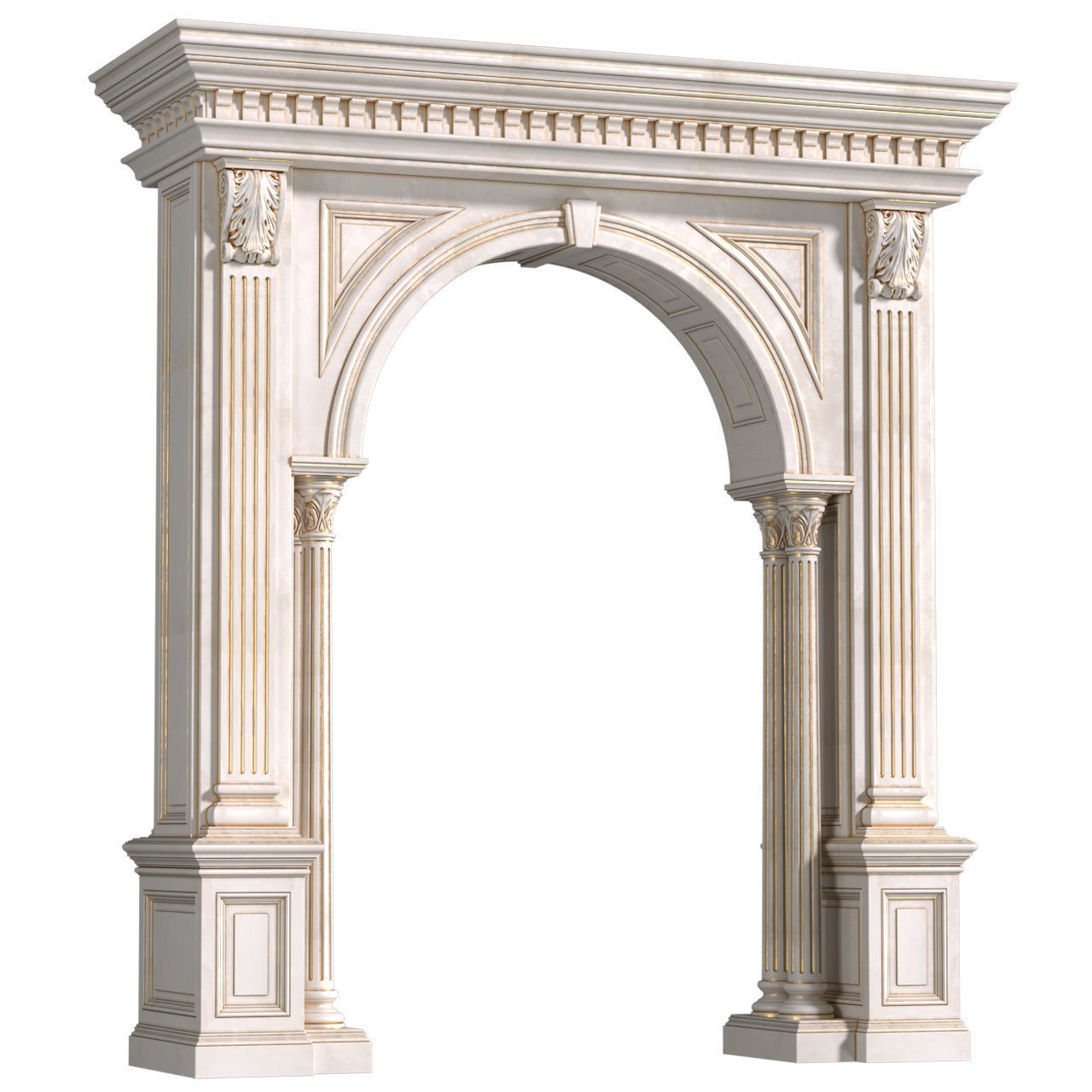 Arched interior doorway in a classic style 3D model_1