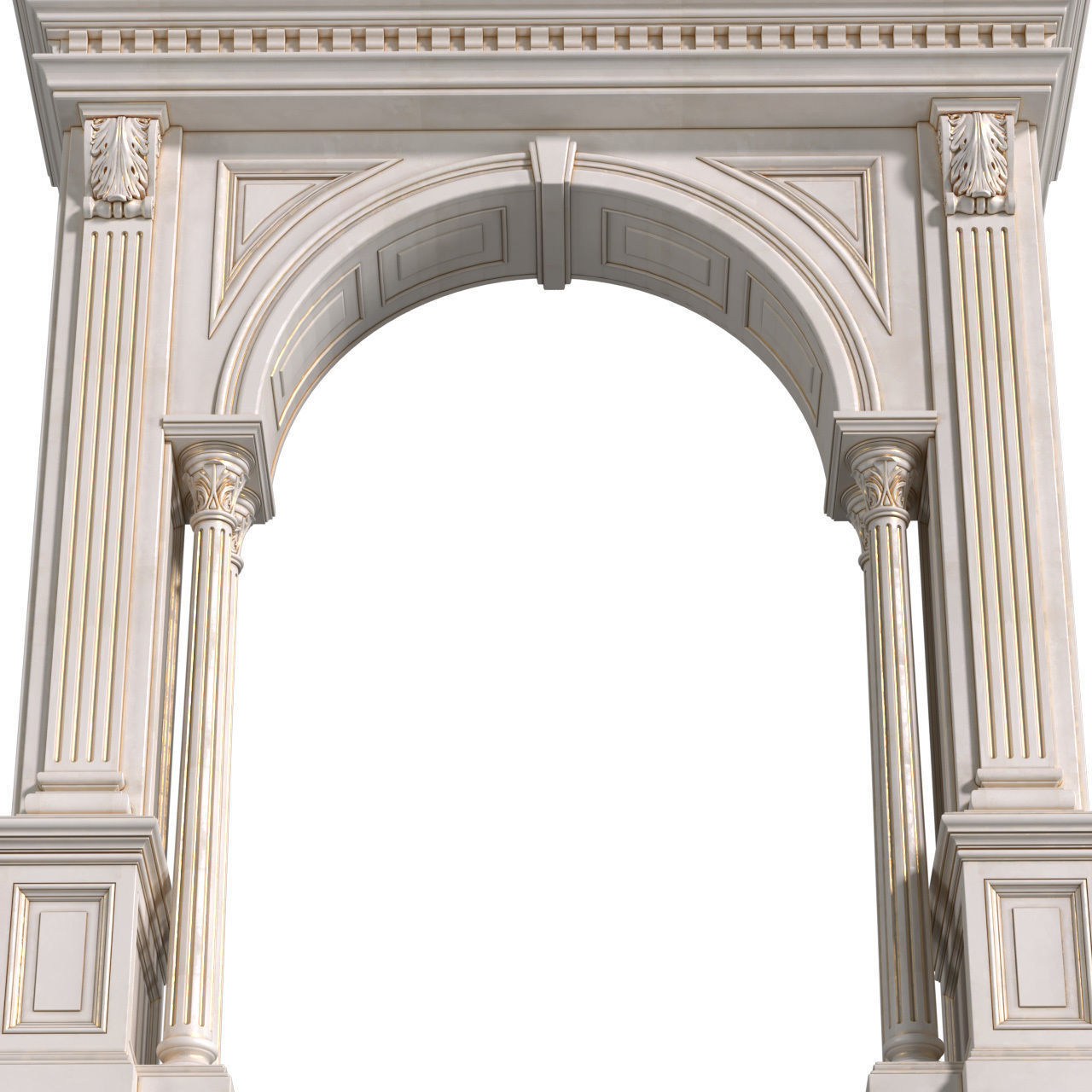 Arched interior doorway in a classic style 3D model_4