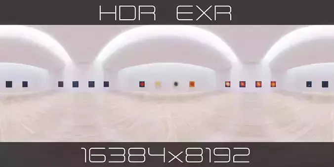 HDRI - Art Museum Gallery Interior 19 - 16384x8192 Texture