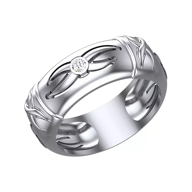Wedding ring with a simple pattern Free 3D print model_0