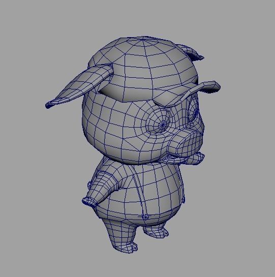 cartoon Pig Low-poly 3D model_5