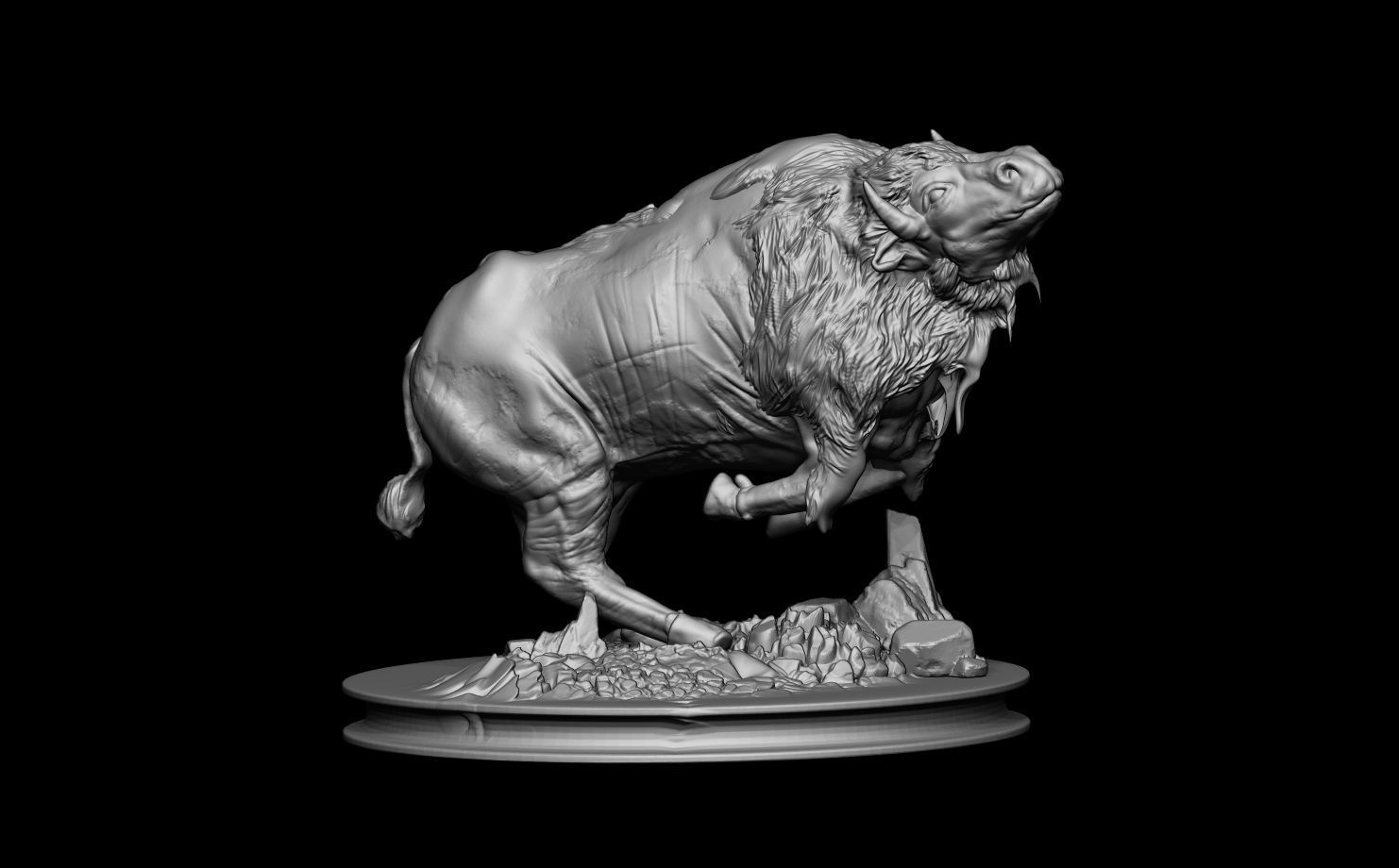 Raging Bison  3D print model_5