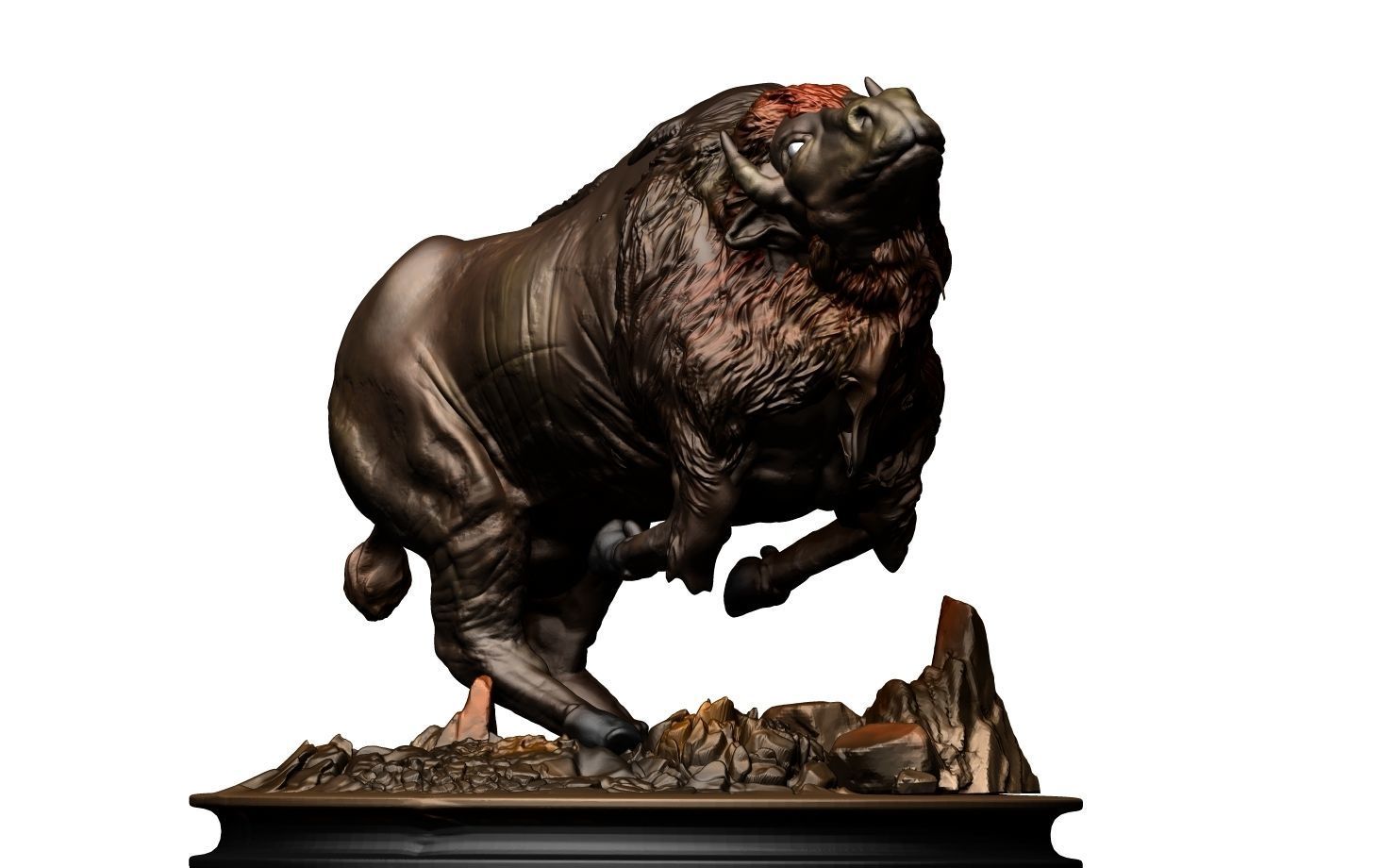 Raging Bison  3D print model_1