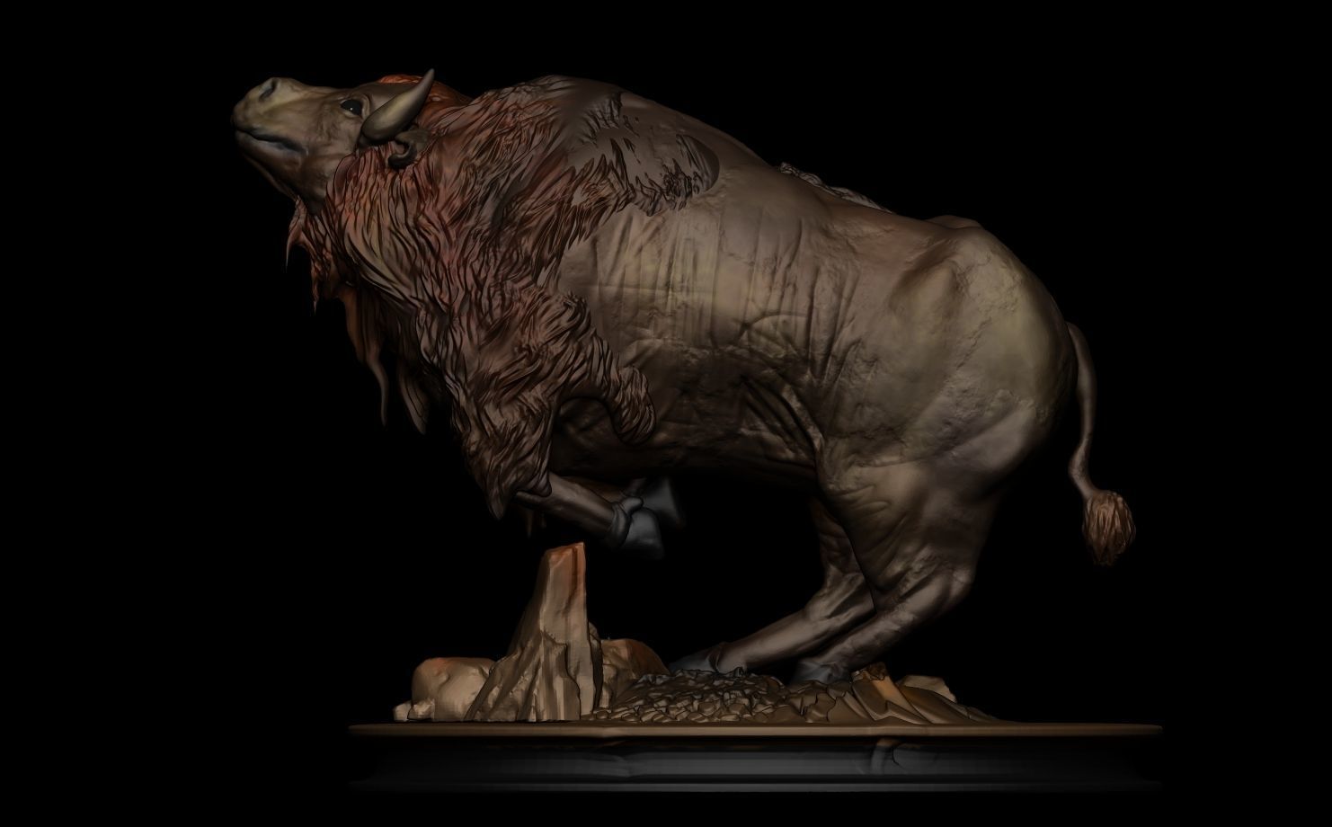 Raging Bison  3D print model_2