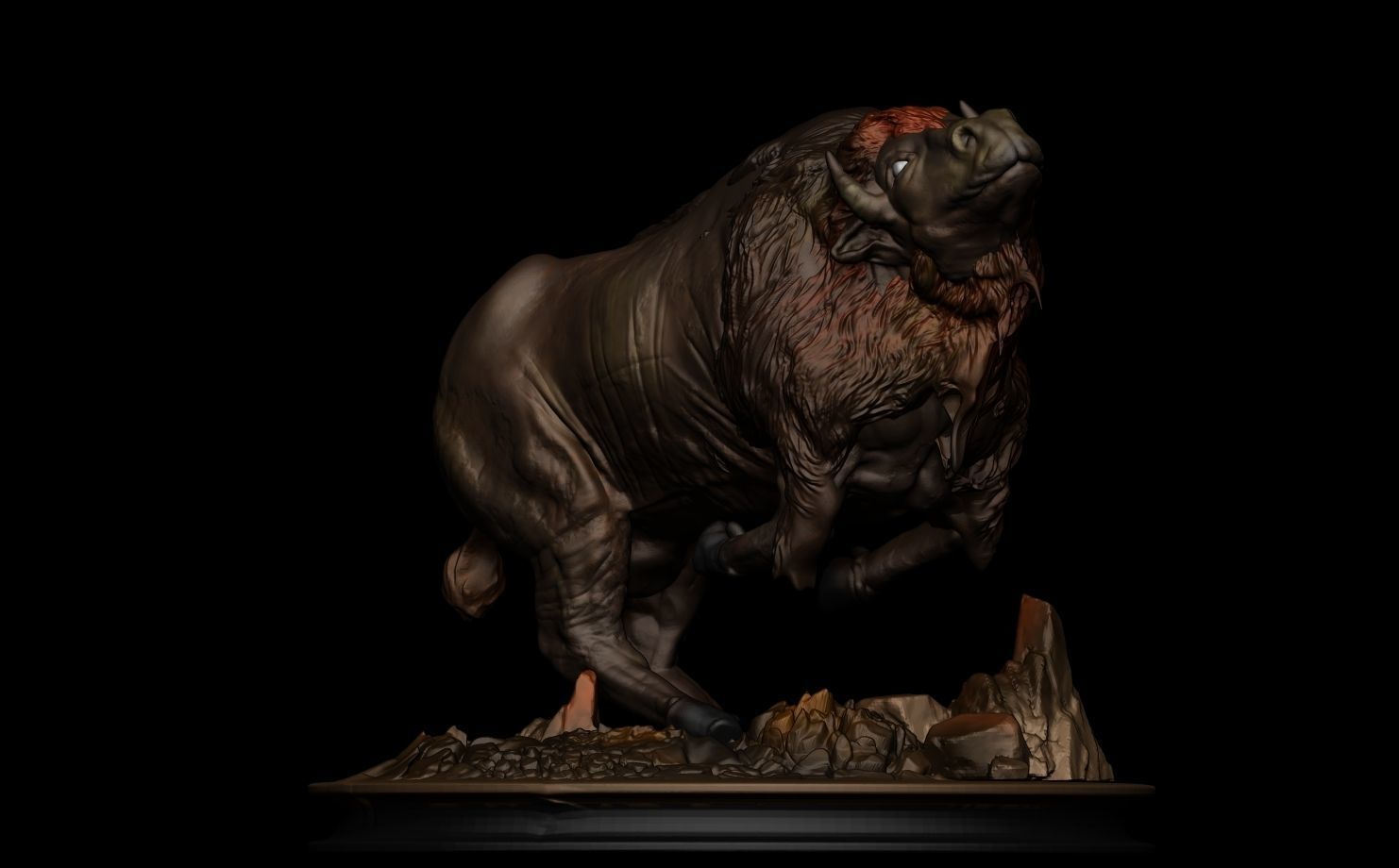 Raging Bison  3D print model_6