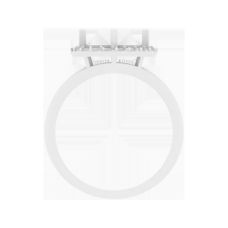 Ring with a round stone in the center 3D print model_3