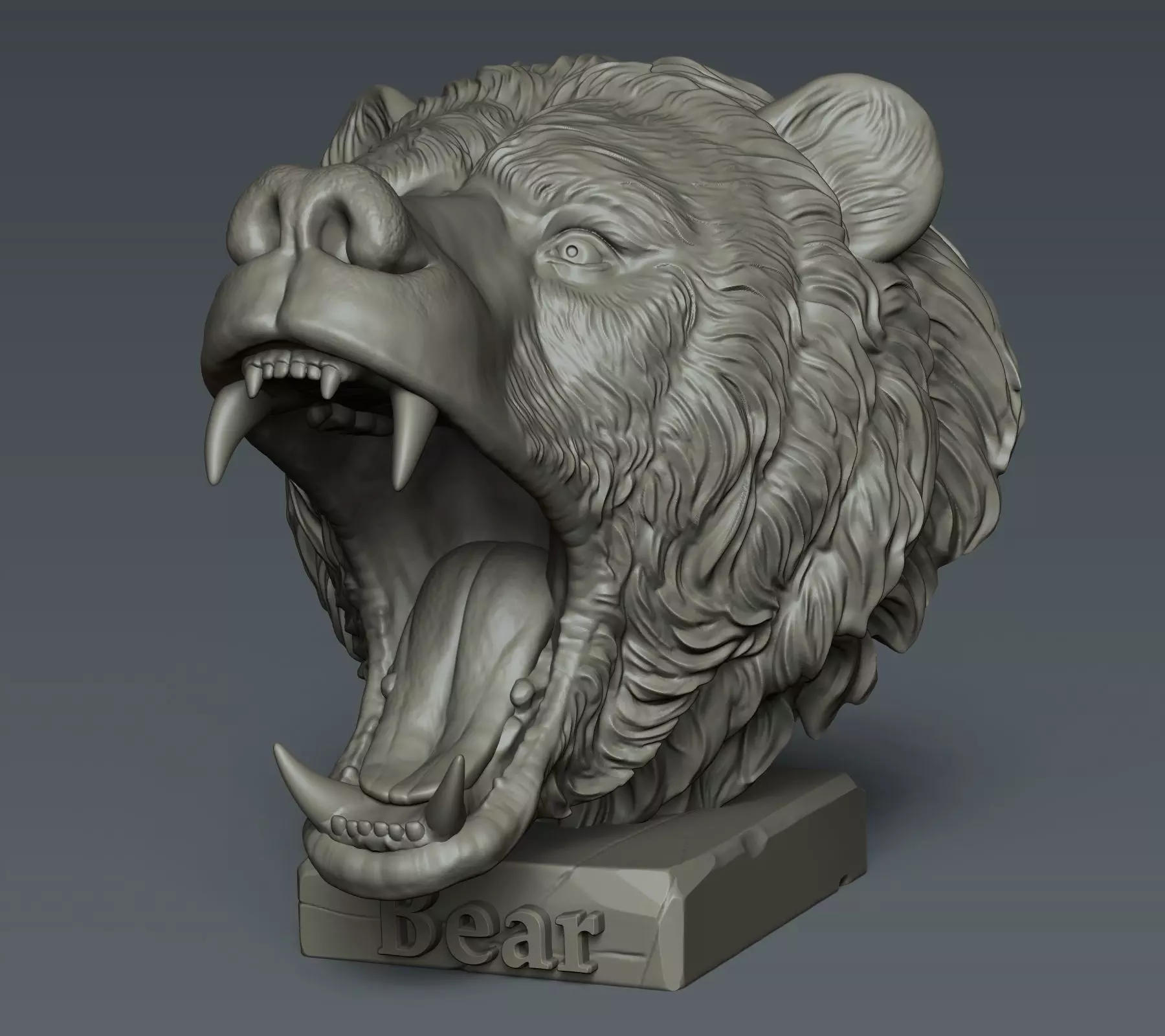 Bear Head 3D print model_0