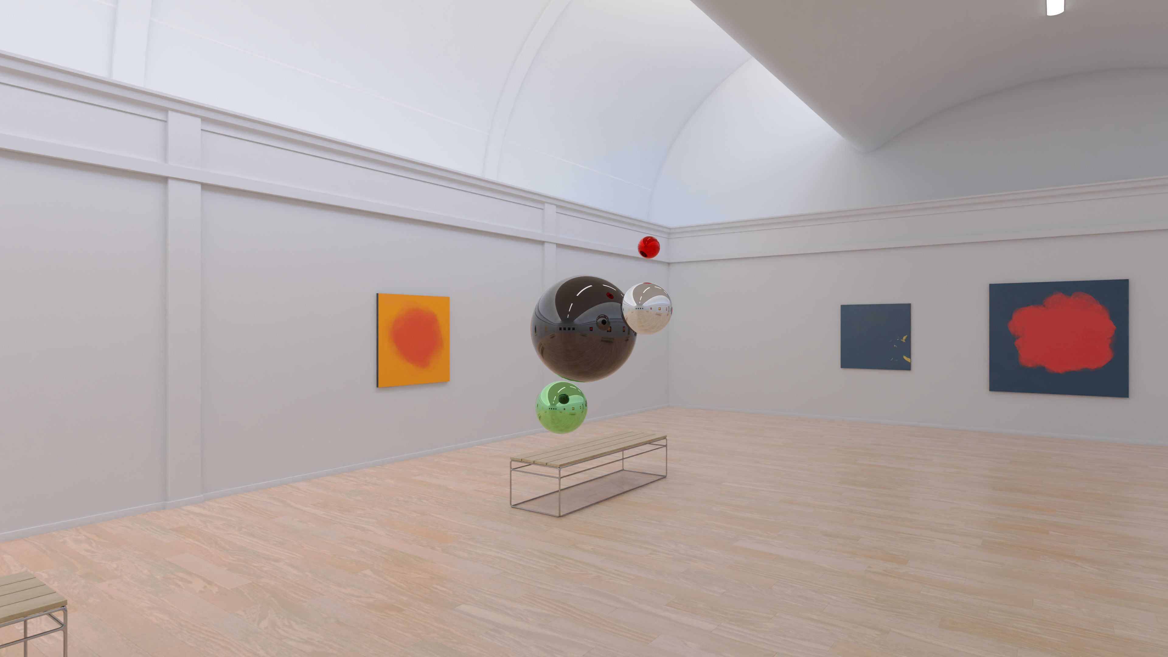 HDRI - Art Museum Gallery Interior 20 - 16384x8192 Texture_3