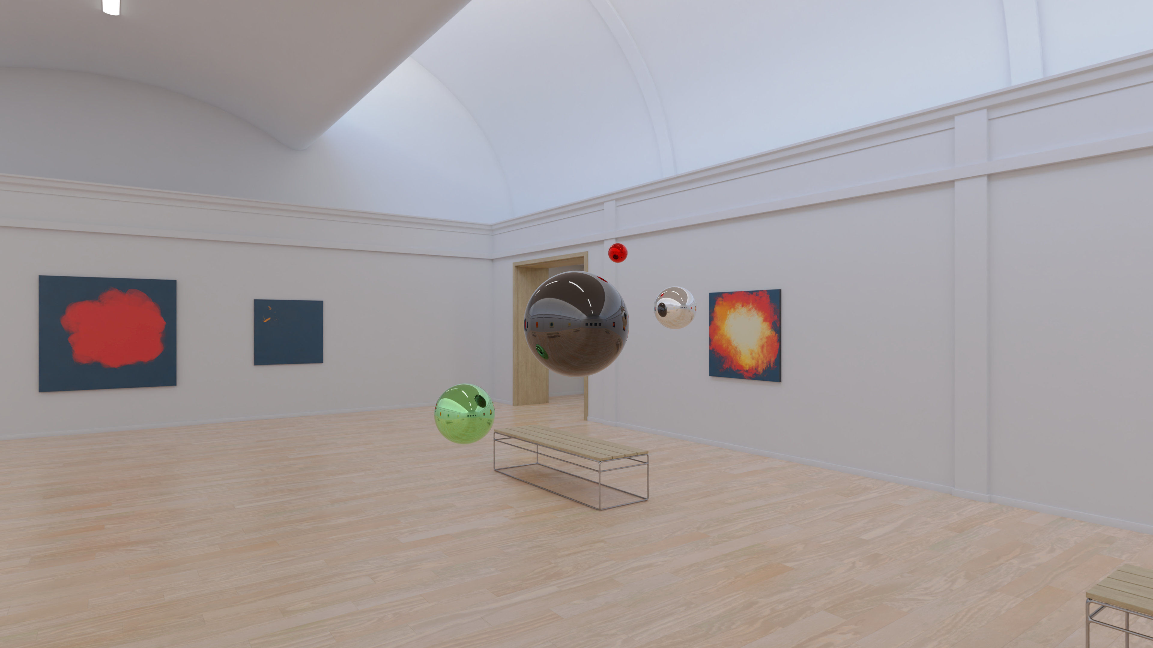 HDRI - Art Museum Gallery Interior 20 - 16384x8192 Texture_19