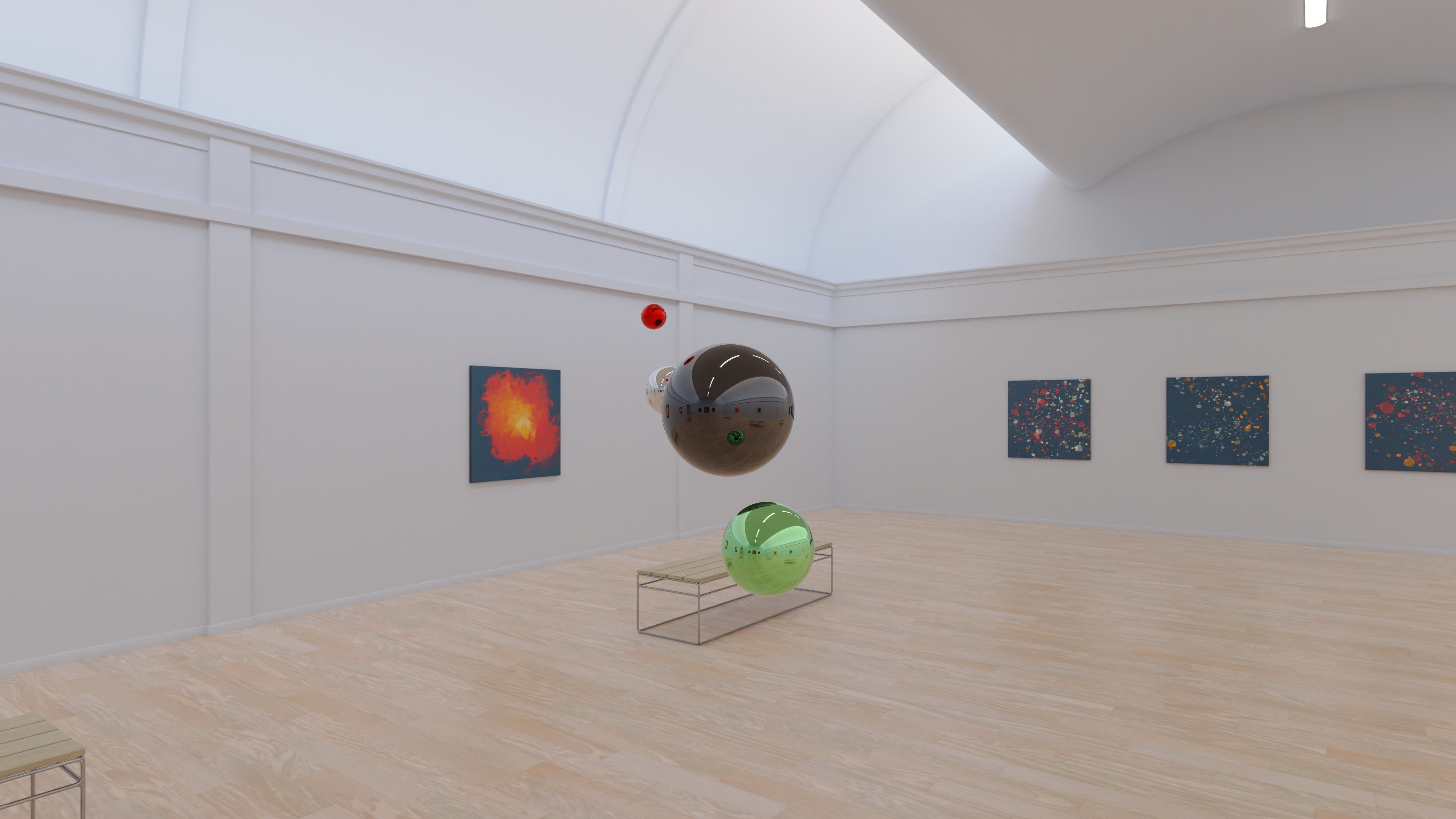 HDRI - Art Museum Gallery Interior 20 - 16384x8192 Texture_13