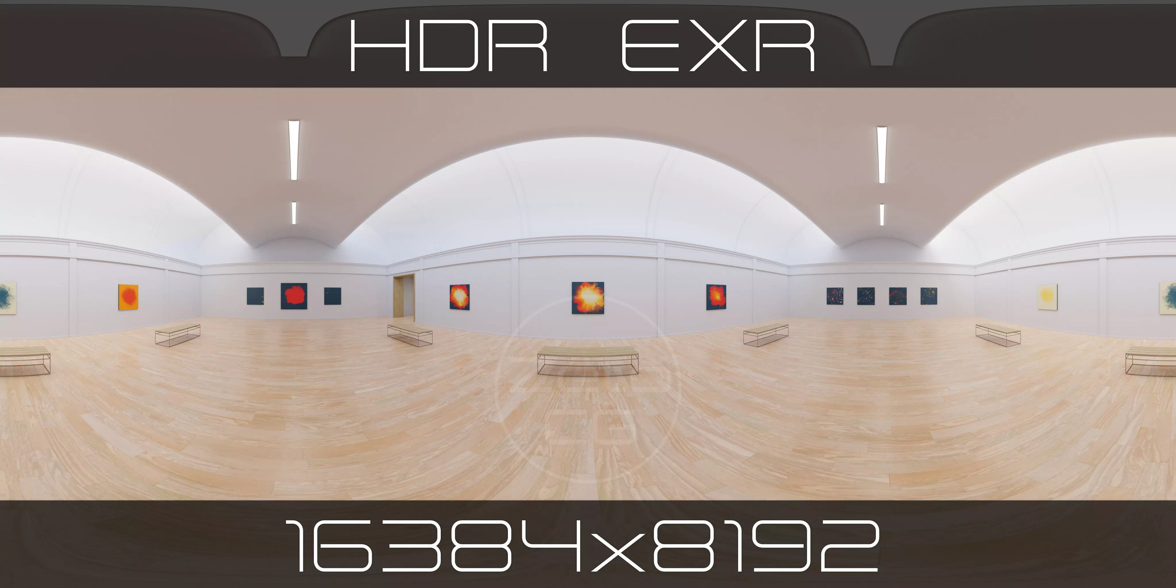 HDRI - Art Museum Gallery Interior 20 - 16384x8192 Texture_0