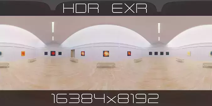 HDRI - Art Museum Gallery Interior 20 - 16384x8192 Texture
