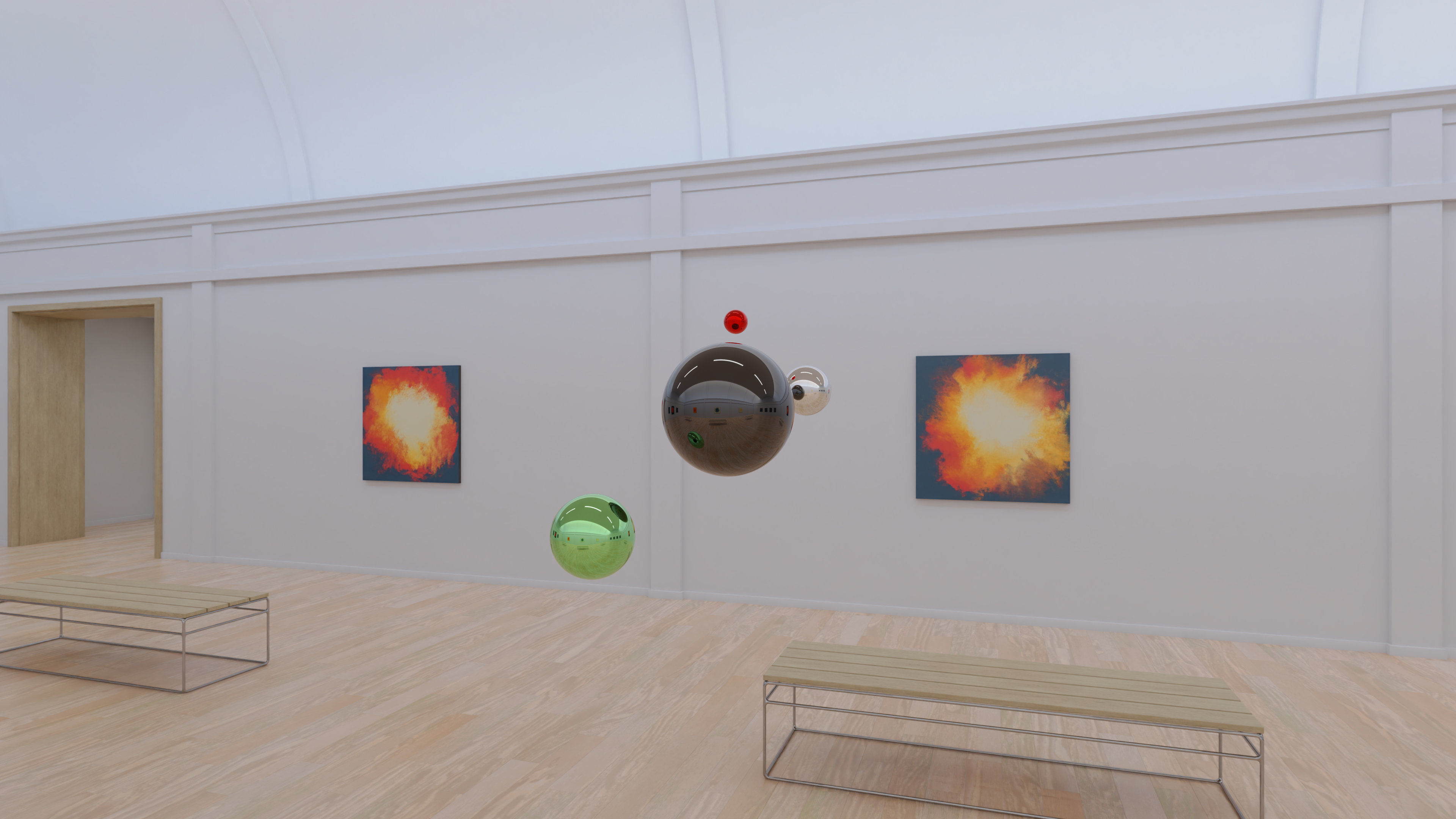 HDRI - Art Museum Gallery Interior 20 - 16384x8192 Texture_17