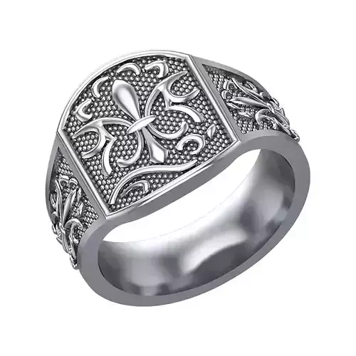 Biker flat patterned ring