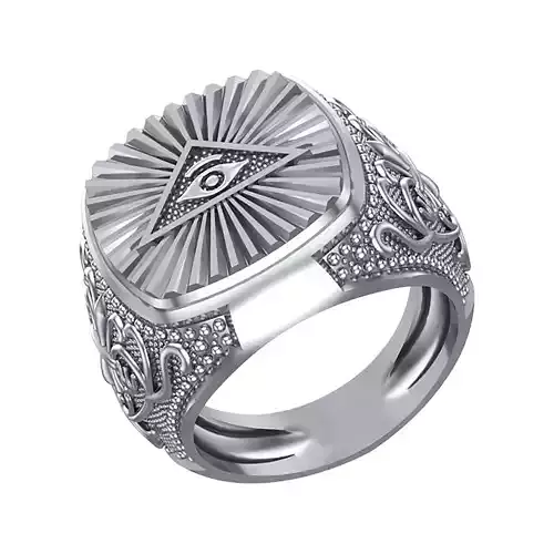 Ring with patterns and an eye