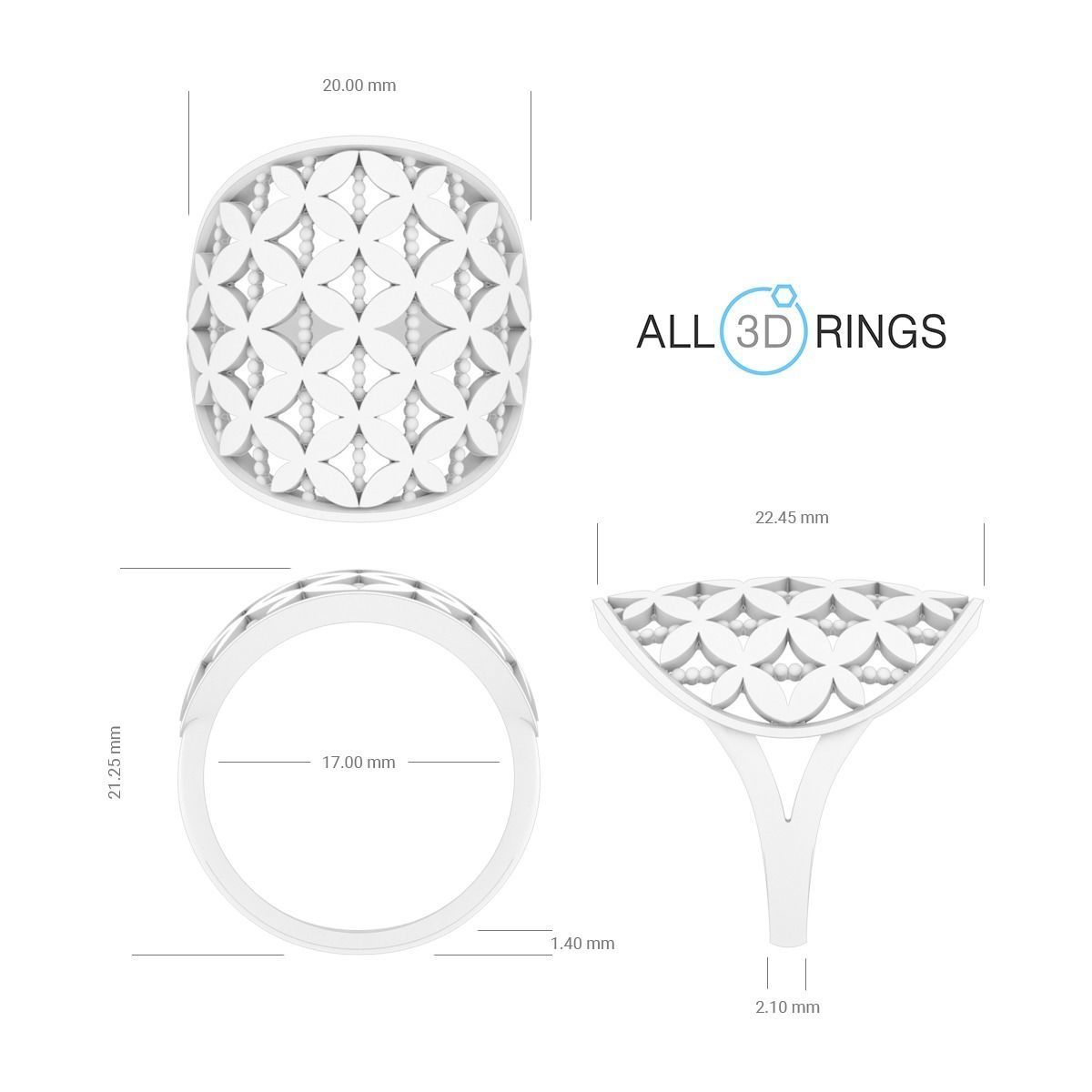 Ring round geometry 3D print model_5