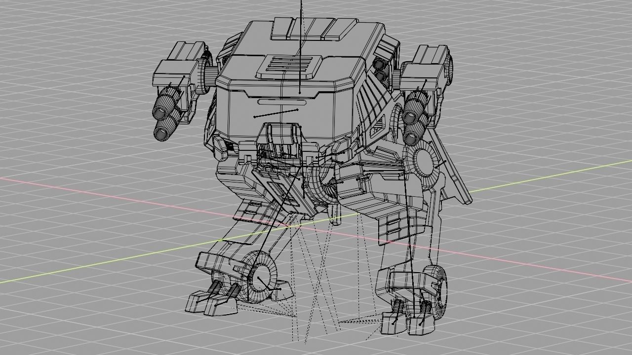 military robot  rigged character 3D model_14