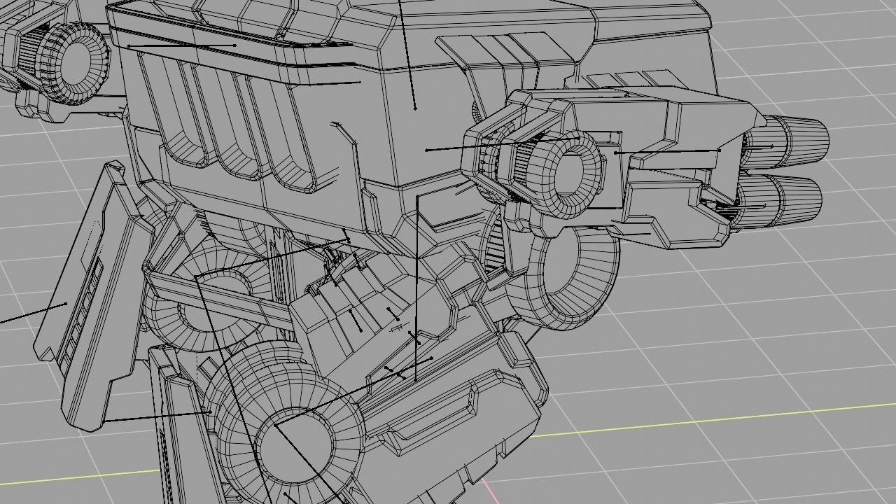 military robot  rigged character 3D model_12