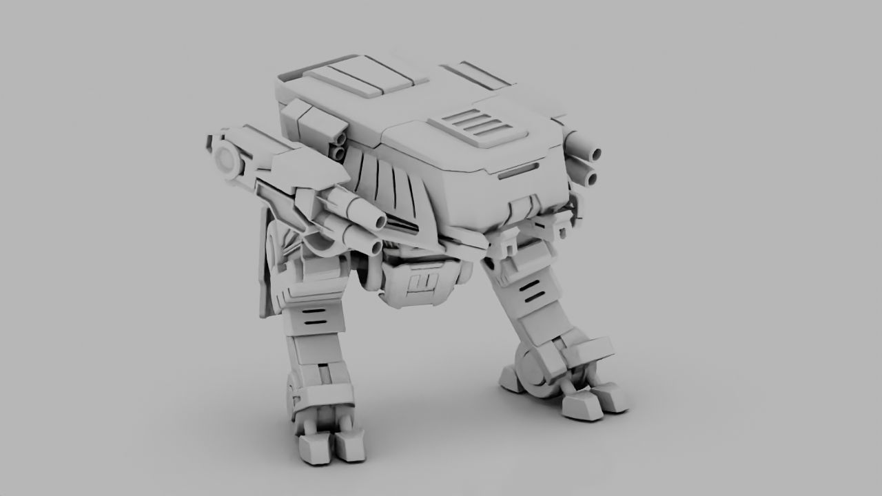 military robot  rigged character 3D model_7