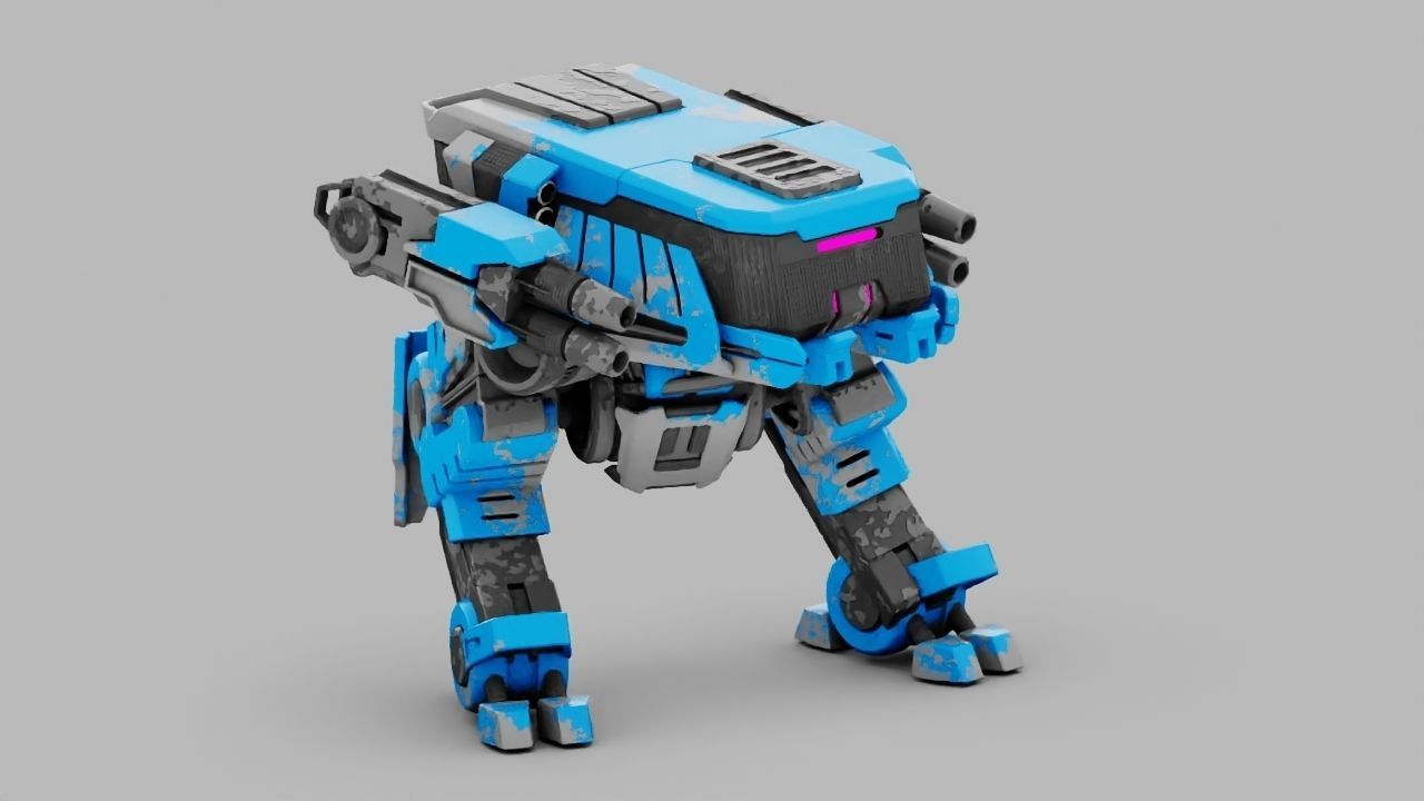 military robot  rigged character 3D model_5