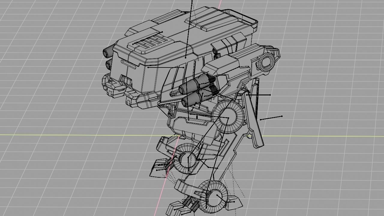 military robot  rigged character 3D model_15