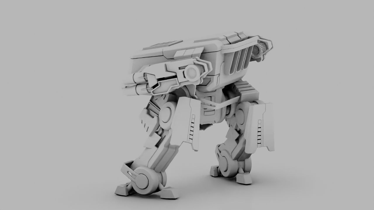 military robot  rigged character 3D model_6