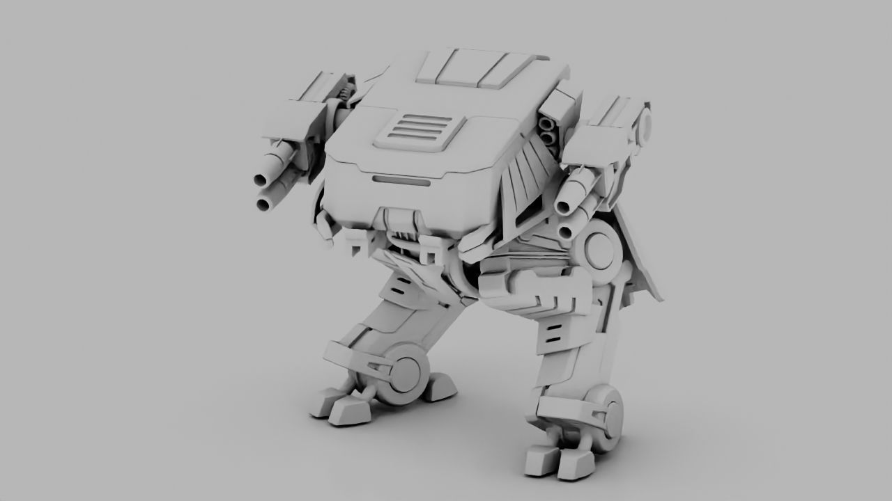 military robot  rigged character 3D model_9