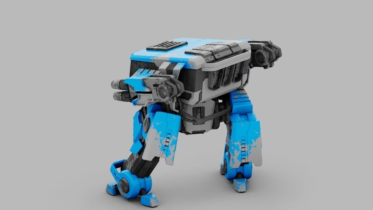 military robot  rigged character 3D model_2
