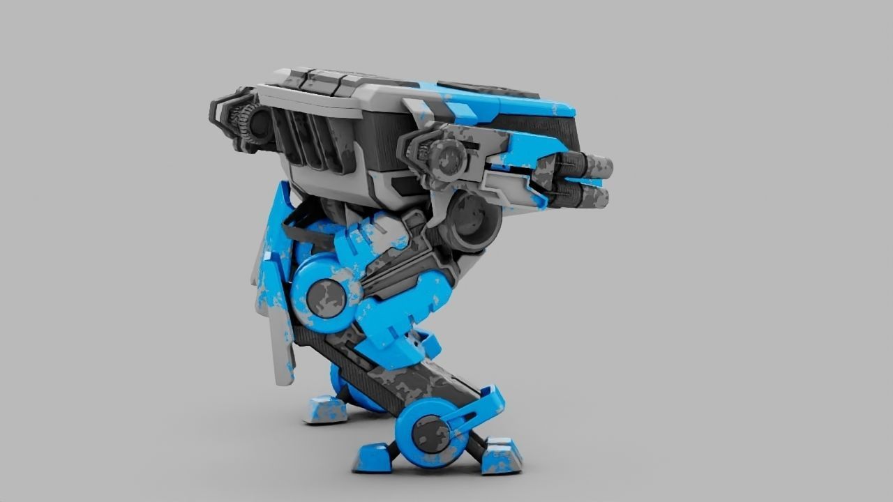 military robot  rigged character 3D model_4