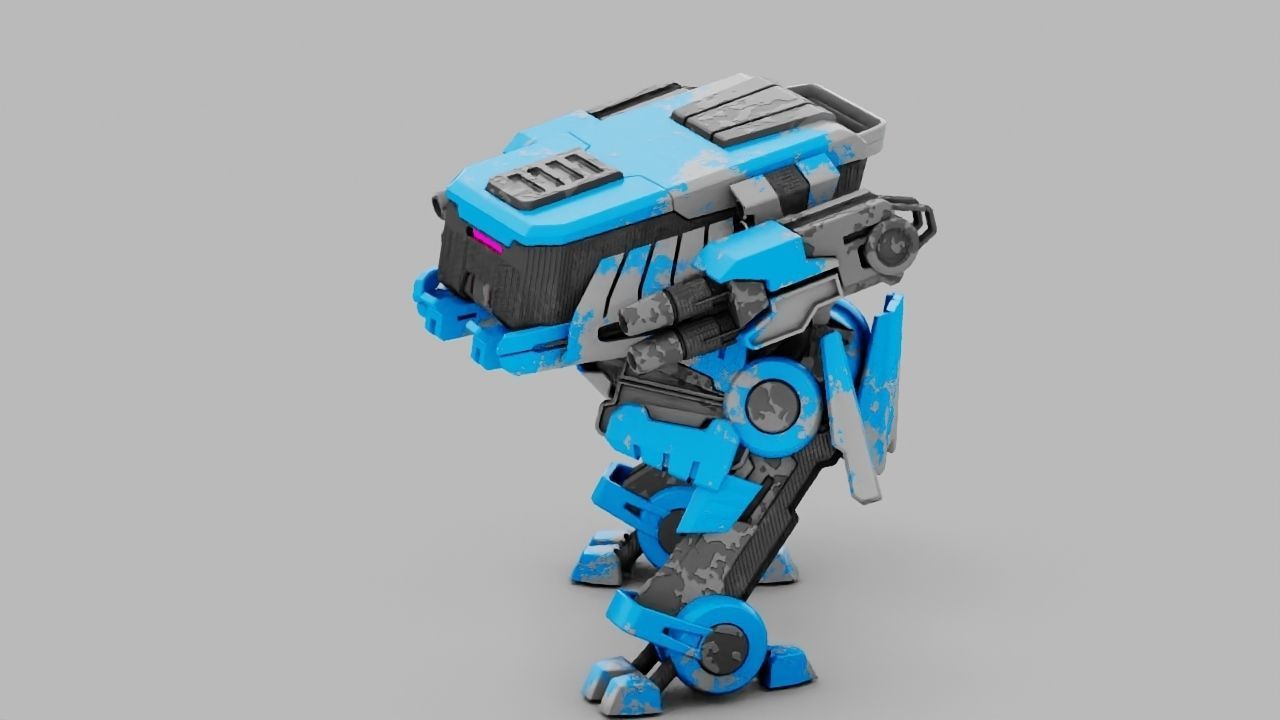 military robot  rigged character 3D model_1