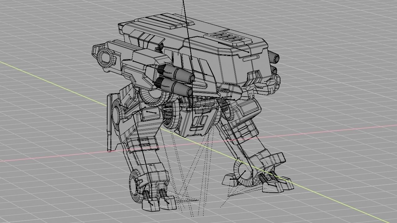 military robot  rigged character 3D model_13