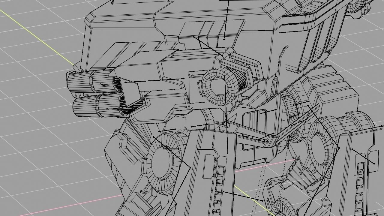 military robot  rigged character 3D model_11