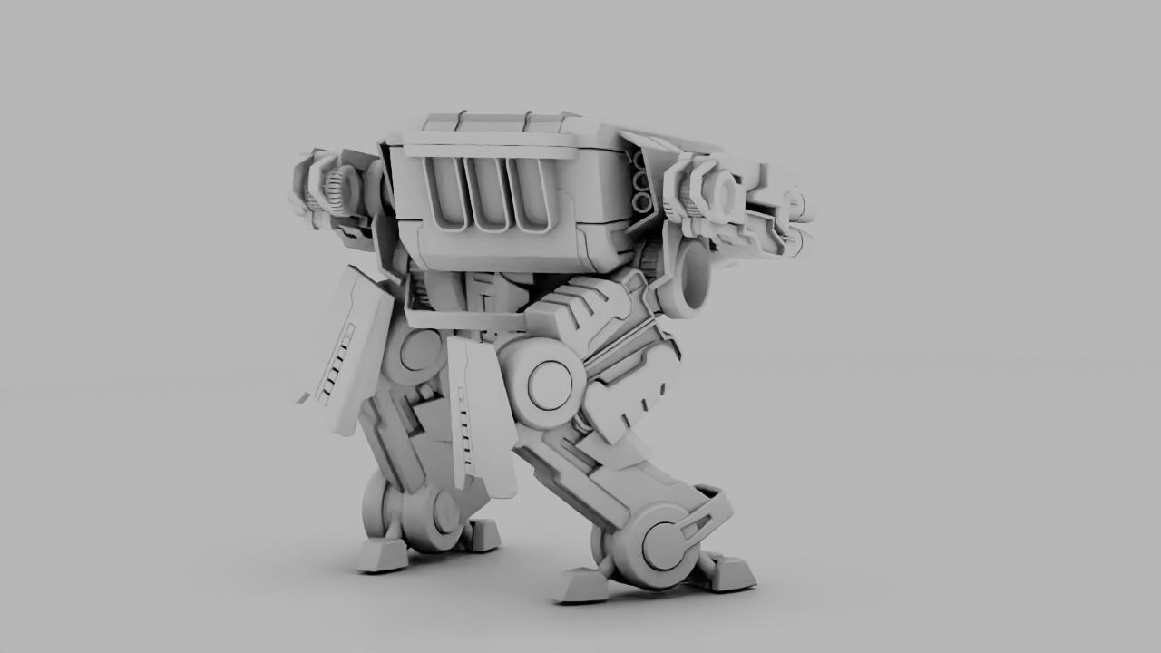 military robot  rigged character 3D model_8