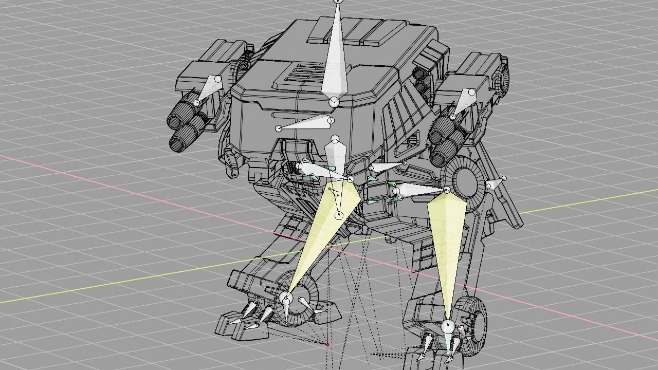 military robot  rigged character 3D model_17