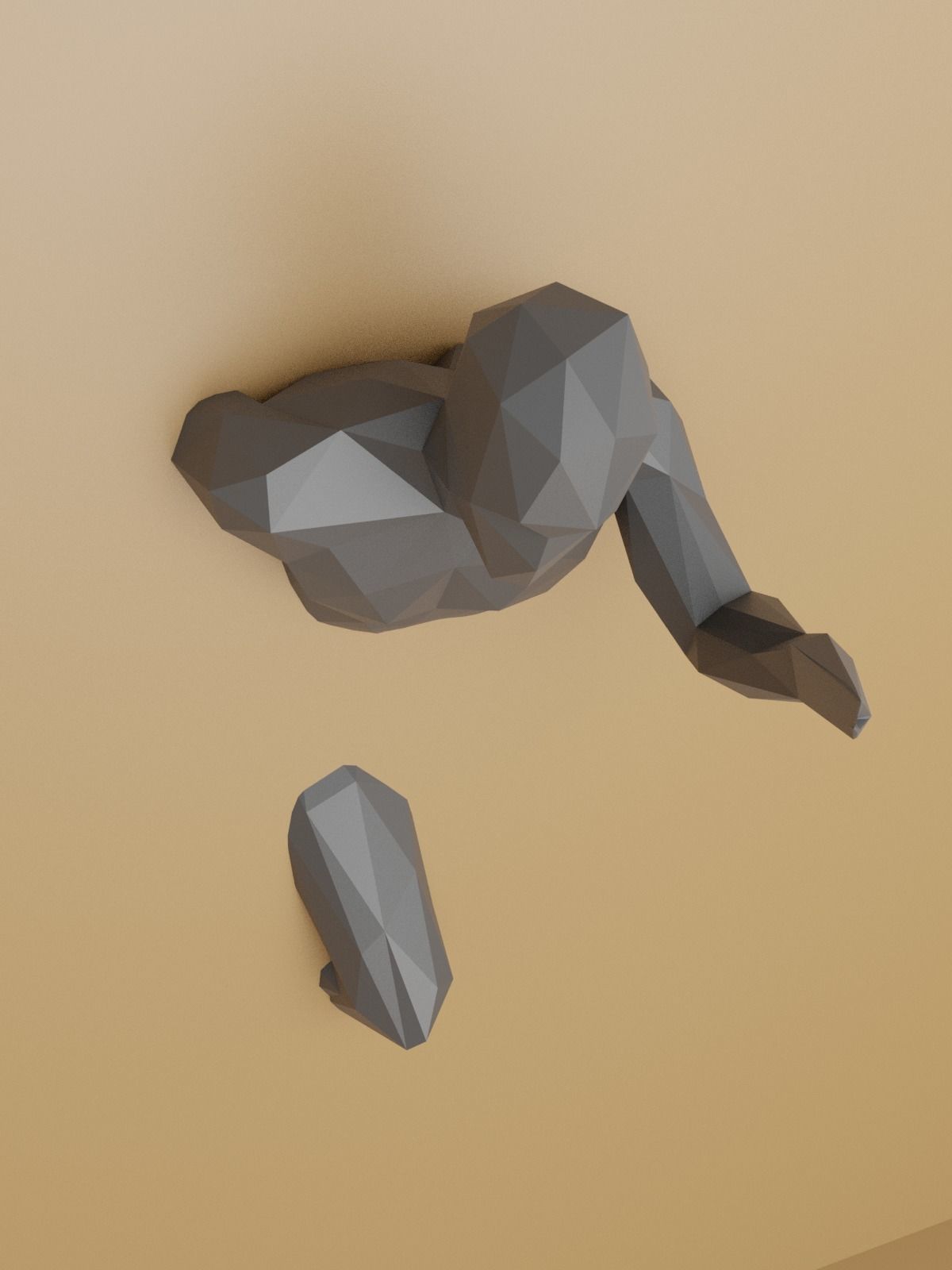 Low Poly Running Man out of Wall 3D print model_10