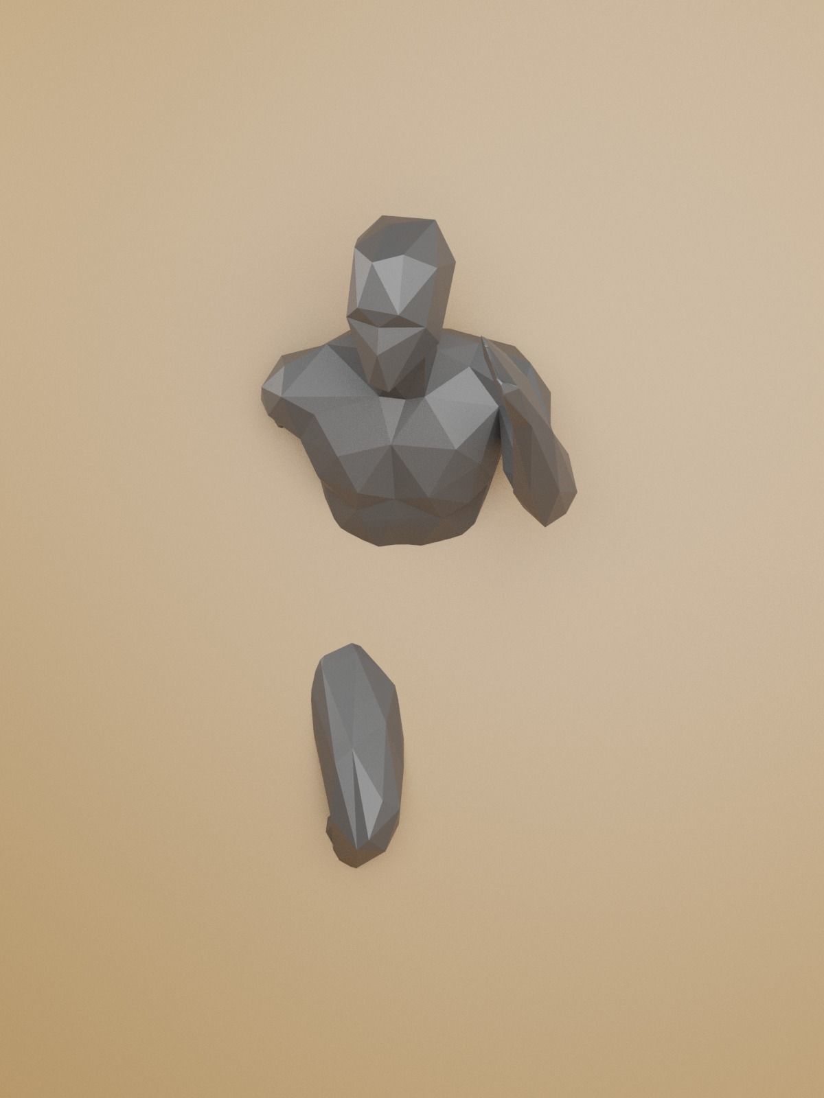 Low Poly Running Man out of Wall 3D print model_7