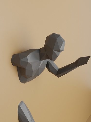 Low Poly Running Man out of Wall 3D print model