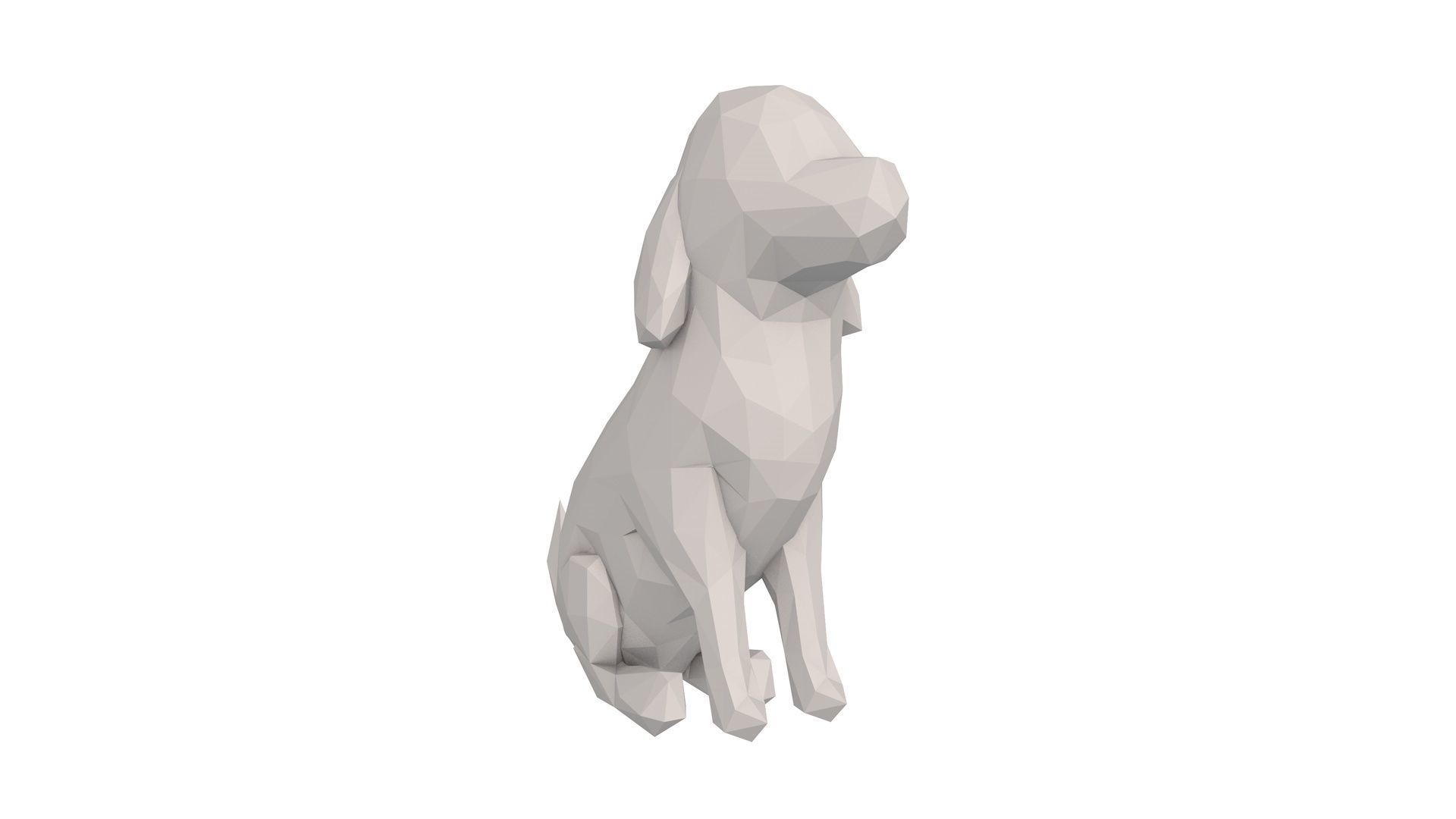 Low Poly Dog polygonal Low-poly 3D model_2